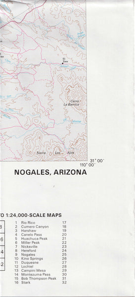 Surface Management Status 1:100,000-Scale Topographic Map of Nogales, Arizona - Wide World Maps & MORE!