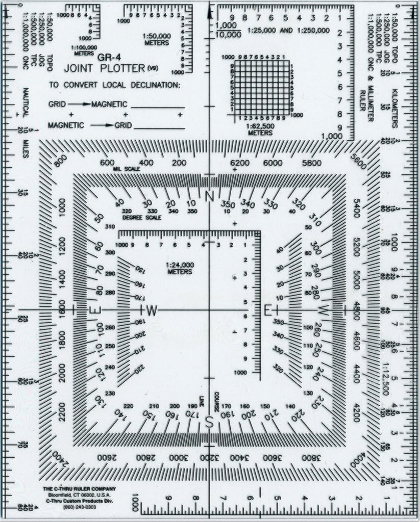 UTM Joint Plotter/Map Reader, 5" by 6", Transparent (GR-4)