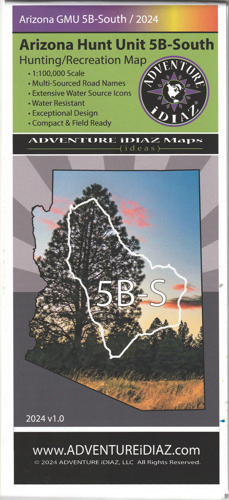 Arizona Hunt Unit 05BS Hunting/Recreation Map - Wide World Maps & MORE!