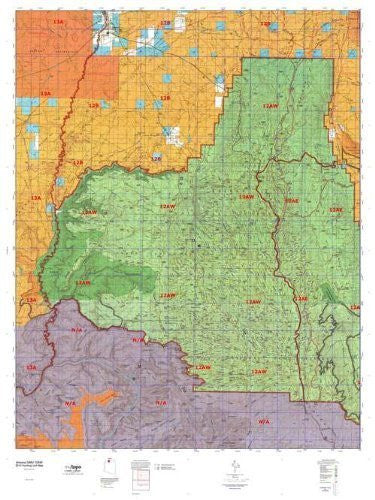 Arizona 12AW Hunt Area / Game Management Unit (GMU) Map - Wide World Maps & MORE! - Map - MyTopo - Wide World Maps & MORE!
