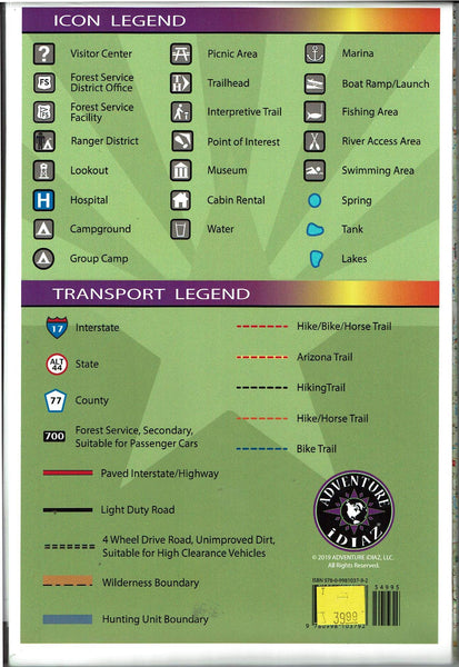 Arizona Hunt Unit 22 Hunting/Recreation Map - Wide World Maps & MORE! - Map - Adventure iDiaz Maps - Wide World Maps & MORE!