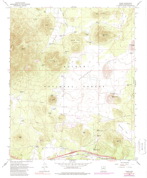 PARKS, AZ 7.5' 1966 PR 1974 PI 1980 [Map] United States Geological Survey - Wide World Maps & MORE!