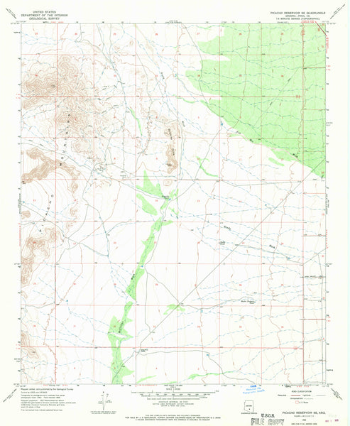 PICACHO RESERVOIR SE, AZÊ7.5' 1966 MR 1993 [Map] United States Geological Survey - Wide World Maps & MORE!