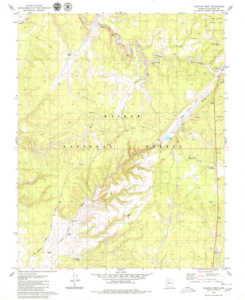 TUSAYAN WEST 7.5' [Map] United States Geological Survey - Wide World Maps & MORE!
