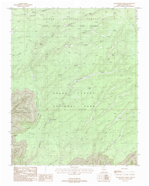 Big Springs, AZ 7.5' PE 1988 [Map] United States Geological Survey - Wide World Maps & MORE!