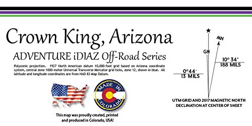 Crown King, Arizona Topographic Wall Map Keepsake Poster/Off-Road Series - Wide World Maps & MORE!
