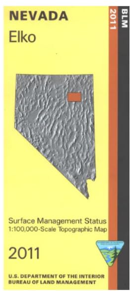 Nevada: Elko : 1:100,000-scale topographic map : 30 x 60 minute series (topographic) (Surface management status, mineral management status) United States - Wide World Maps & MORE!