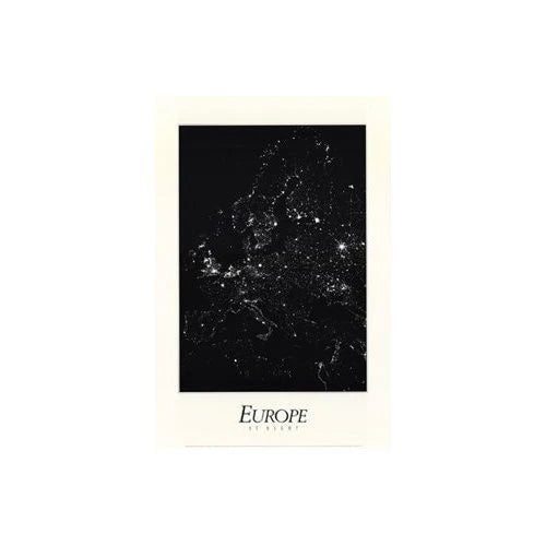 Europe at Night Gloss Ready-to-Hang [Map] United States Air Force - Wide World Maps & MORE!
