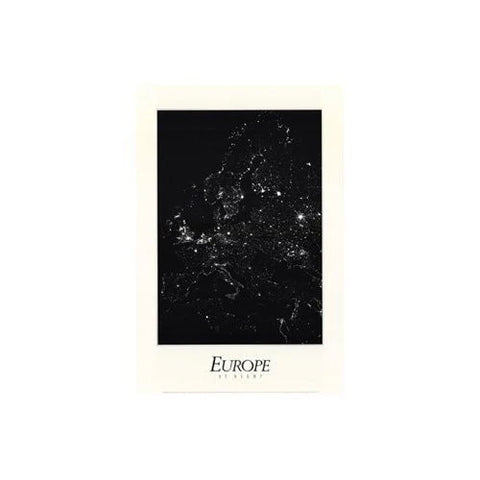 Europe at Night Gloss Ready-to-Hang [Map] United States Air Force - Wide World Maps & MORE!
