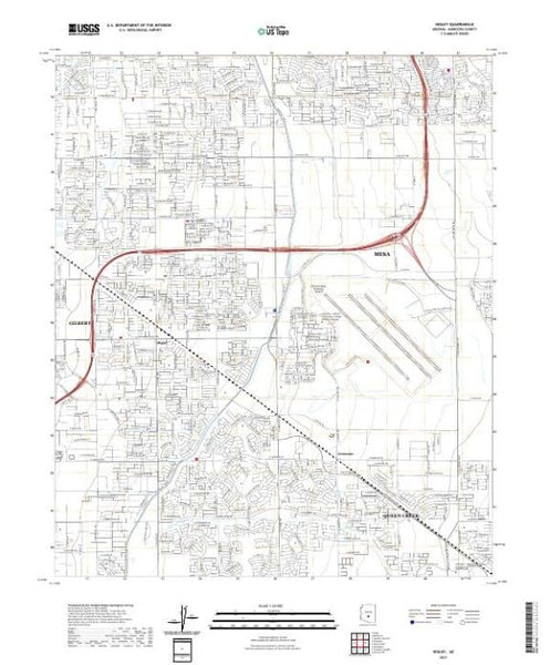 Higley, Arizona 2021 (US Topo 7.5'×7.5' Topographic Quadrangle) [Map] United States Geological Survey - Wide World Maps & MORE!