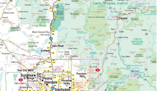 Large Print Arizona Easy to Read State Map - Wide World Maps & MORE!