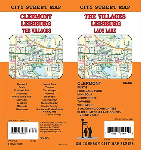 The Villages / Leesburg / Clermont / Tavares / Lady Lake, Florida Street Map [Map] GM Johnson - Wide World Maps & MORE!