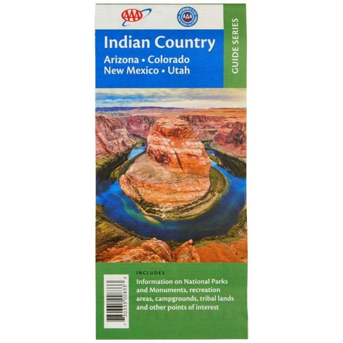 Laminated Indian Country Map (Arizona, Colorado, New Mexico, Utah) 2-Sided Wall Chart