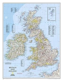 Britain and Ireland Classic Reference Map (Gloss Laminated) - Wide World Maps & MORE!