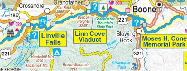 Blue Ridge Parkway / Skyline Drive, North Carolina Virginia Route Map [Map] GM Johnson - Wide World Maps & MORE!