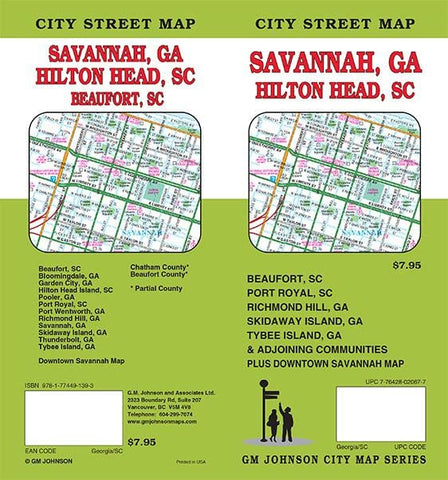 Savannah, Georgia / Hilton Head SC / Beaufort SC Street Map GM Johnson - Wide World Maps & MORE!