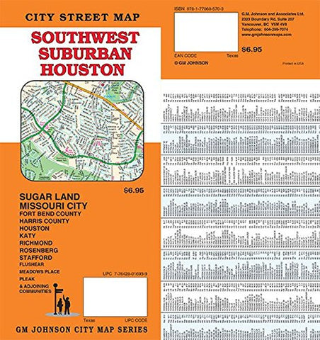 Southwest Suburban Houston / Sugarland / Missouri City, Texas Street Map GM Johnson - Wide World Maps & MORE!
