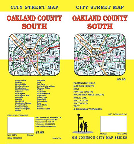 Oakland County South, MI Street Map GM Johnson - Wide World Maps & MORE!