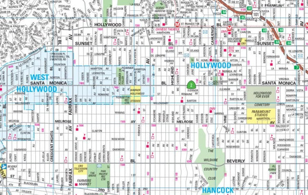 Los Angeles / Hollywood, California Street Map - Wide World Maps & MORE!