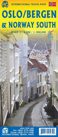 Oslo/Bergen South Norway 1:10K/800K Travel Reference Map - Wide World Maps & MORE!