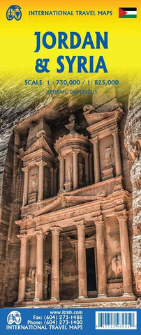 Jordan and Syria Travel Reference Map