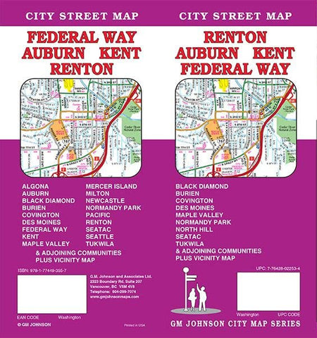 Renton / Auburn / Kent / Federal Way, Washington Street Map [Map] GM Johnson - Wide World Maps & MORE!