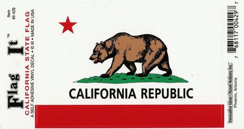 California Flag Decal for auto, Truck or Boat - Wide World Maps & MORE!