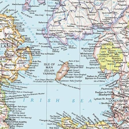 Britain and Ireland Classic Wall Map (Tubed, Paper/Non-Laminated) 23.5 x 30.25 inches Reference Map - Wide World Maps & MORE!
