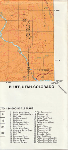 Bluff, Utah, Surface Management Status 1:100,000-Scale Topographic Map - Wide World Maps & MORE!