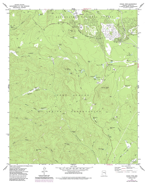 INDIAN PINE, AZ 7.5' 1977 PR 1985 [Map] United States Geological Survey - Wide World Maps & MORE!