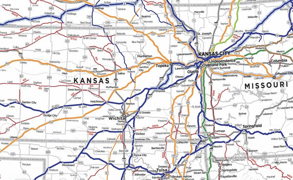 Railroads of the United States Wall Map 42x58 [Map] Houston Map and Key Maps - Wide World Maps & MORE!