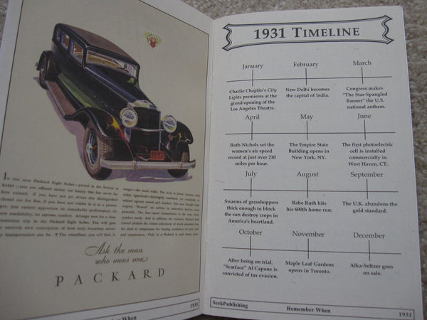 Remember When a Nostalgic Look Back in Time 1931 - Wide World Maps & MORE!