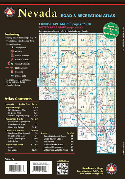 Nevada Road and Recreation Atlas - 8th Edition, 2021 - Wide World Maps & MORE!