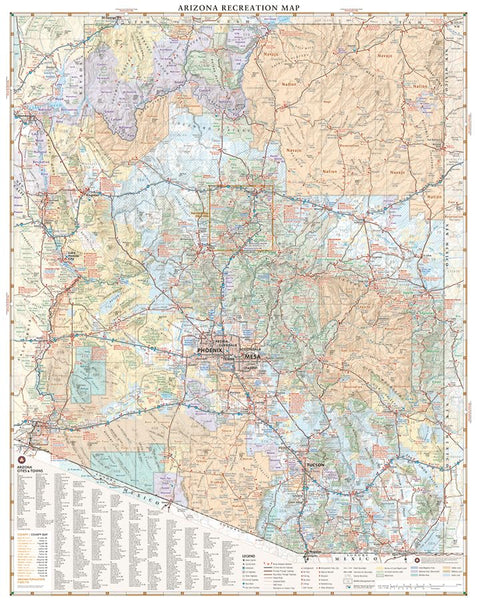 Arizona Recreation Map, The Grand Canyon State, 2024 Edition - Wide World Maps & MORE!