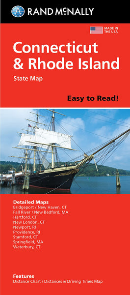 Easy To Read! Connecticut & Rhode Island State Map - Wide World Maps & MORE!