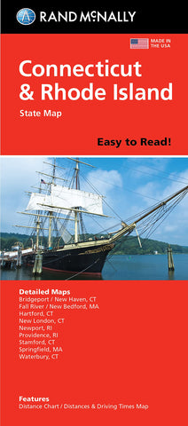 Easy To Read! Connecticut & Rhode Island State Map - Wide World Maps & MORE!