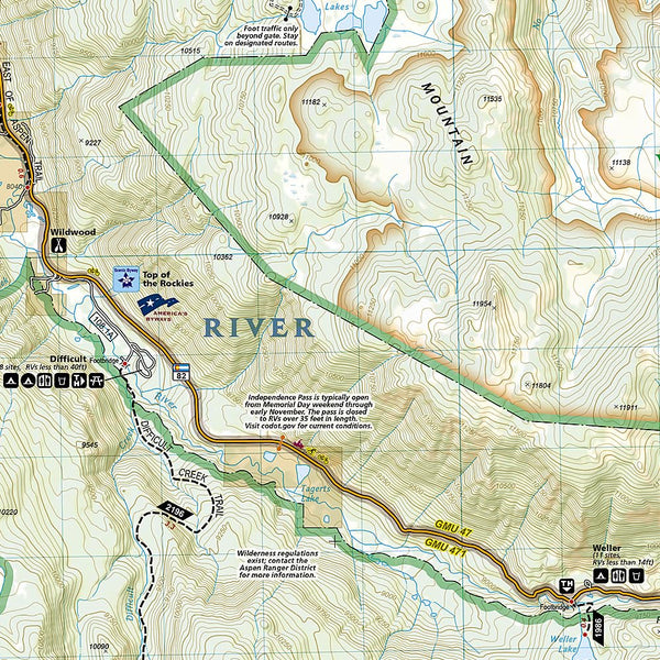 Aspen, Independence Pass (Trails Illustrated Map, 127) Colorado - Wide World Maps & MORE!