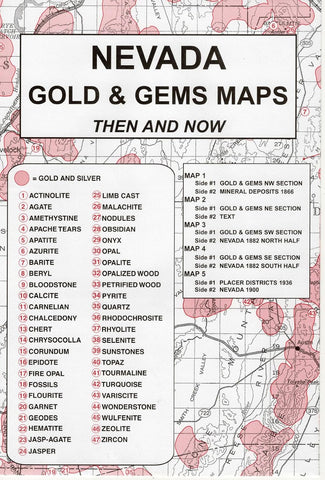 Nevada, Gold and Gems, 5-Map Set, Then and Now by Northwest Distributors [Paperback] Northwest Distributors - Wide World Maps & MORE!