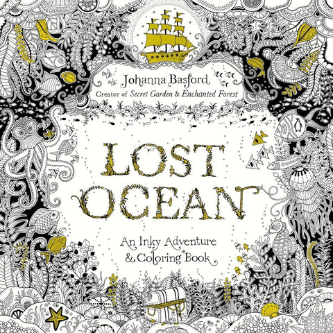 Lost Ocean: An Inky Adventure and Coloring Book for Adults [Paperback] Basford, Johanna - Wide World Maps & MORE!