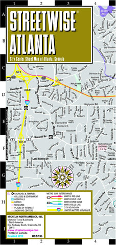 Streetwise Atlanta Map: Laminated City Center Map of Atlanta, Georgia (Michelin Streetwise Maps) Michelin Michelin - Wide World Maps & MORE!