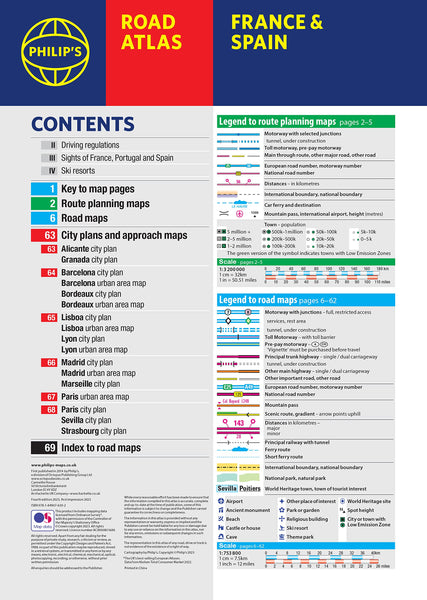 Philip's France and Spain Road Atlas [Spiral-bound] Philip's Maps - Wide World Maps & MORE!