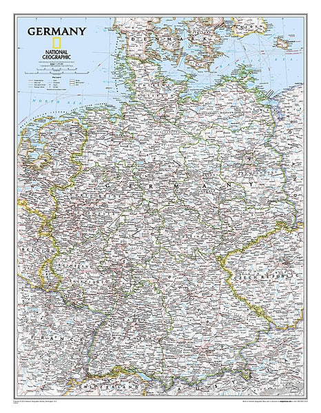 National Geographic Germany Wall Map - Classic (23.5 x 30.25 in) (National Geographic Reference Map) [Map] National Geographic Maps - Wide World Maps & MORE!