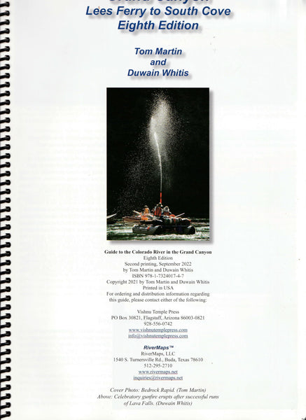 Guide to the Colorado River in the Grand Canyon (Lees Ferry to South Cove) Eighth Edition [Spiral-bound] Tom Martin and Duwain Whitis - Wide World Maps & MORE!