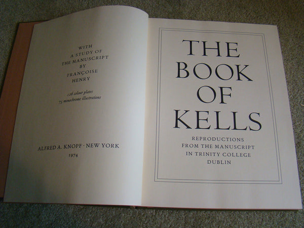 The Book of Kells: Reproductions from the manuscript in Trinity College, Dublin (Slipcased) [Hardcover] Henry, Francoise. - Wide World Maps & MORE!