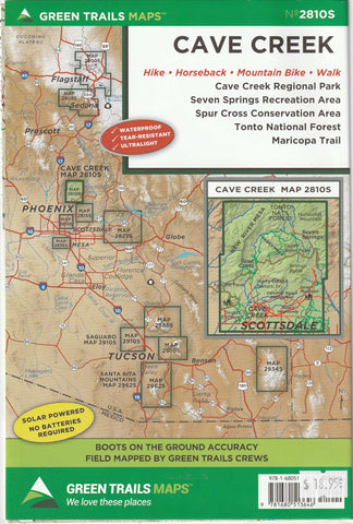 Cave Creek Hike | Horseback | Mountain Bike | Walk (Map 2810S) - Wide World Maps & MORE!
