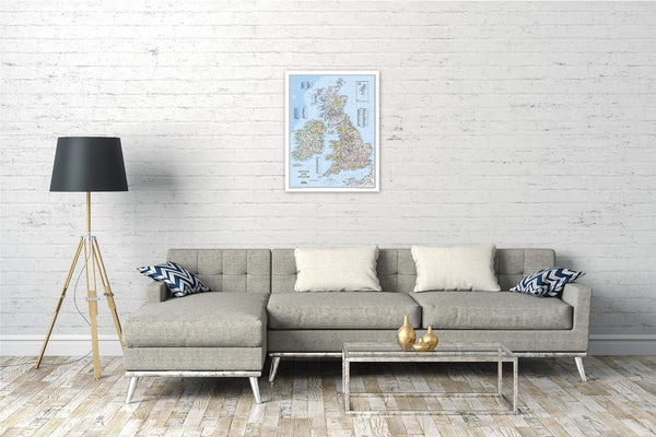 Britain and Ireland Classic Wall Map (Tubed, Paper/Non-Laminated) 23.5 x 30.25 inches Reference Map - Wide World Maps & MORE!