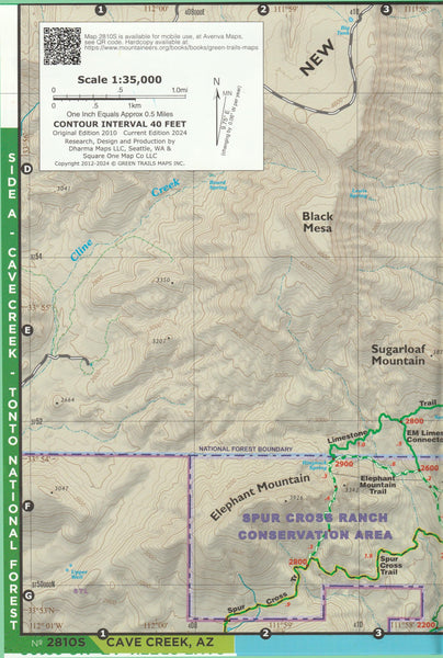 Cave Creek Hike | Horseback | Mountain Bike | Walk (Map 2810S) - Wide World Maps & MORE!
