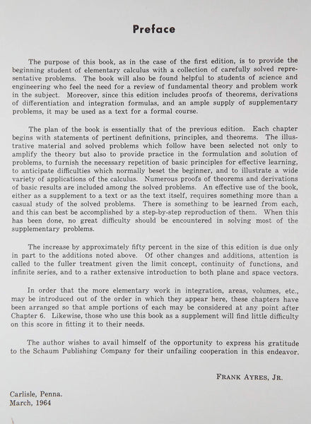 Theory & Problems in Differential & Integral Calculus, 2nd Edition; [Paperback] Frank Ayres - Wide World Maps & MORE!