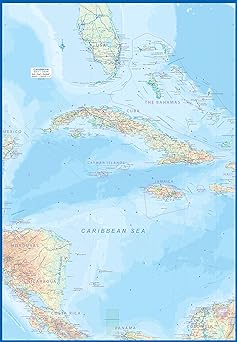 Caribbean Cruising Travel Reference Map 1:2.4M - 2023edi [Map] ITMB Publishing LTD - Wide World Maps & MORE!