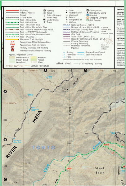 Cave Creek Hike | Horseback | Mountain Bike | Walk (Map 2810S) - Wide World Maps & MORE!